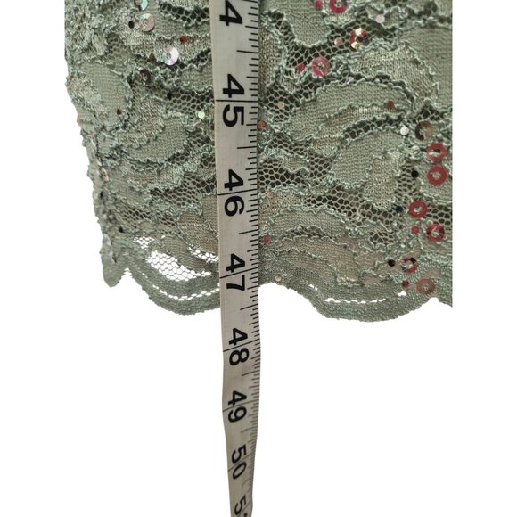 Women’s Alex Evenings 2-piece Maxi Dress Set XL Green Lace Sequins Jacket - Picture 9 of 16